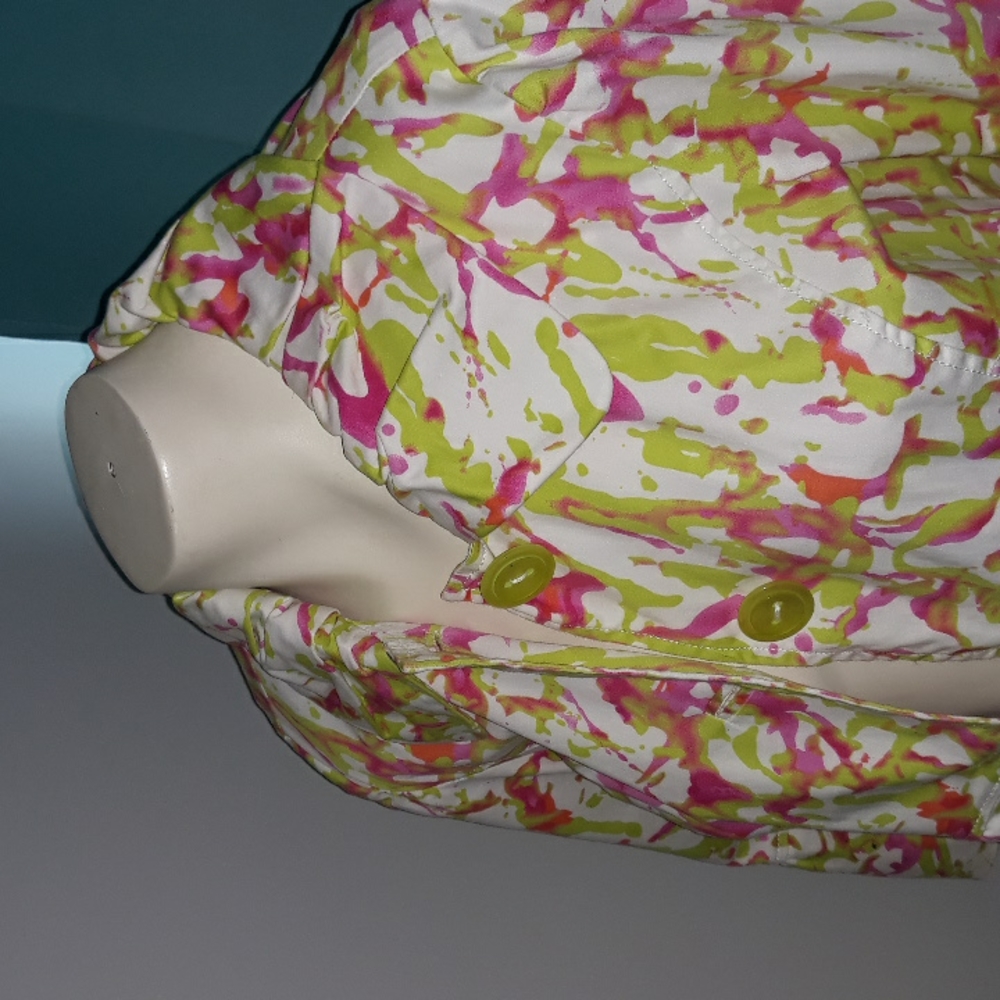 600 West womens pink and green color splash jacket. Size 12